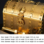 กล่องเครื่องประดับสองชั้นพร้อมล็อก ของตกแต่งโลหะ ขนาด 17.5x13.5x12.5 ซม.