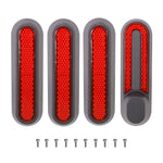 ฝาครอบล้อสกู๊ตเตอร์ไฟฟ้าสี่ทาง พร้อมแถบสะท้อนแสงและสกรู สำหรับ Xiaomi Mijia 1S / Pro 2 สีแดง สีเหลือง