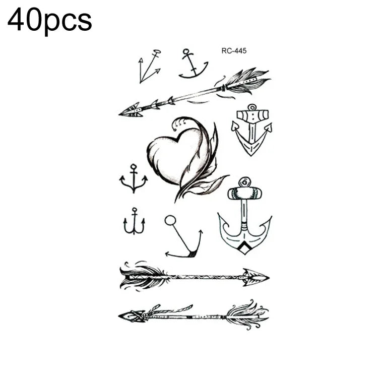 40 ชิ้น สติ๊กเกอร์รอยสักกันน้ำลายเล็กสดชื่น, RC-445, RC-446, RC-447, RC-448, RC-449, RC-451, RC-452, RC-453, RC-454, RC-455, RC-456, RC-457
