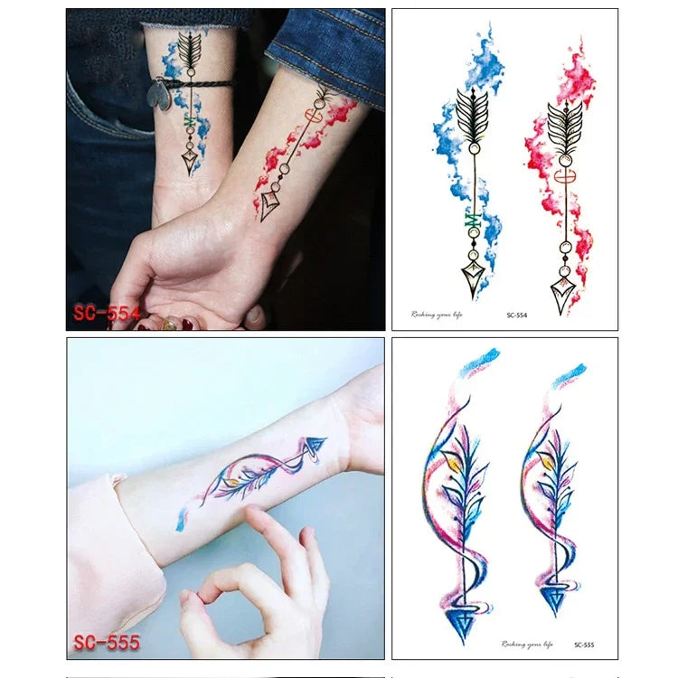 20 ชิ้น สติ๊กเกอร์รอยสักแขนลายดอกไม้กันน้ำ, SC-529, SC-557, SC-558, SC-559, SC-561, SC-564, SC-551, SC-556, SC-552, SC-553, SC-554, SC-555