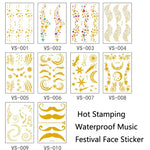 10 ชิ้น สติ๊กเกอร์รอยสักหน้าเทศกาลดนตรีแบบปั๊มร้อนกันน้ำ, VS-001, VS-002, VS-003, VS-004, VS-005, VS-006, VS-007, VS-008, VS-009, VS-010