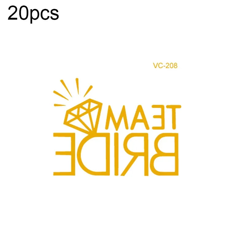 20 ชิ้น สติ๊กเกอร์รอยสักเจ้าสาวงานเลี้ยงสละโสดแบบปั๊มร้อนกันน้ำ, VC-204, VC-205, VC-206, VC-207, VC-208, VC-209, VC-210, VC-211, VC-212, VC-213, VC-214, VC-215, VC-216, VC-217, VC-218, VC-227, VC-228, VC-229, VC-230, VC-231, VC-232, VC-233