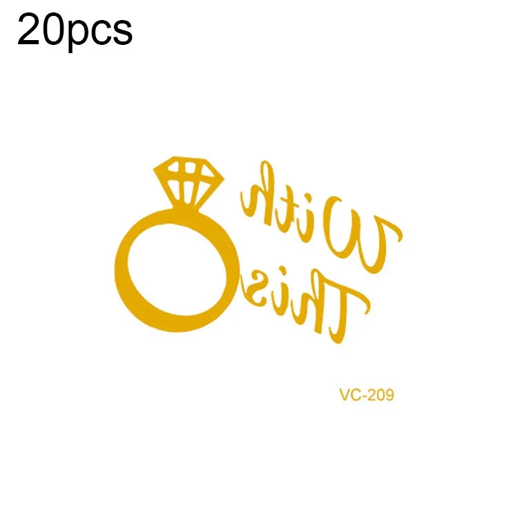 20 ชิ้น สติ๊กเกอร์รอยสักเจ้าสาวงานเลี้ยงสละโสดแบบปั๊มร้อนกันน้ำ, VC-204, VC-205, VC-206, VC-207, VC-208, VC-209, VC-210, VC-211, VC-212, VC-213, VC-214, VC-215, VC-216, VC-217, VC-218, VC-227, VC-228, VC-229, VC-230, VC-231, VC-232, VC-233
