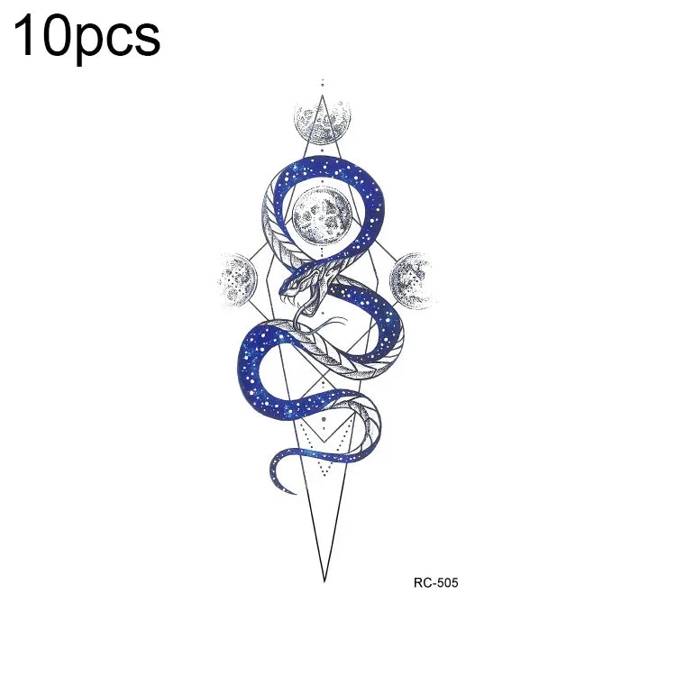 10 ชิ้น สติ๊กเกอร์รอยสักโอนสีแบบน้ำสดชื่นกันน้ำขนาดเล็ก, RC-501, RC-502, RC-503, RC-504, RC-505, RC-506, RC-507, RC-508, RC-509, RC-510, RC-511, RC-512, RC-513, RC-514, RC-515, RC-516
