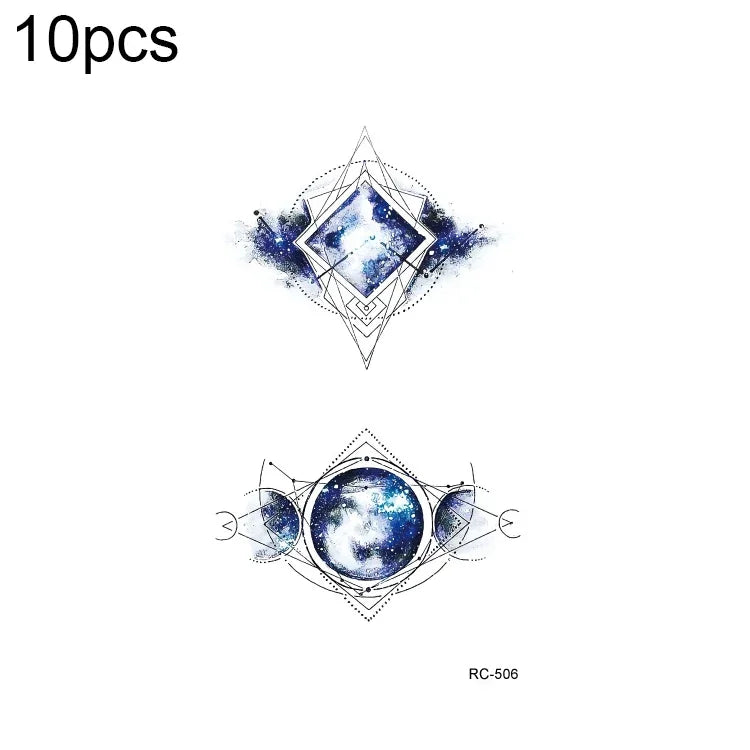 10 ชิ้น สติ๊กเกอร์รอยสักโอนสีแบบน้ำสดชื่นกันน้ำขนาดเล็ก, RC-501, RC-502, RC-503, RC-504, RC-505, RC-506, RC-507, RC-508, RC-509, RC-510, RC-511, RC-512, RC-513, RC-514, RC-515, RC-516
