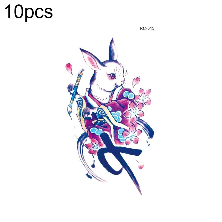 10 ชิ้น สติ๊กเกอร์รอยสักโอนสีแบบน้ำสดชื่นกันน้ำขนาดเล็ก, RC-501, RC-502, RC-503, RC-504, RC-505, RC-506, RC-507, RC-508, RC-509, RC-510, RC-511, RC-512, RC-513, RC-514, RC-515, RC-516