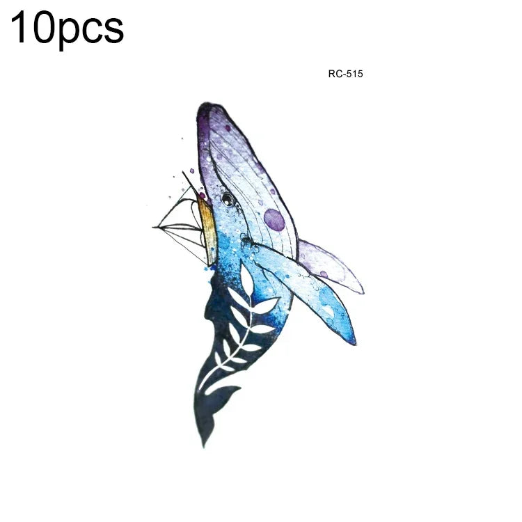 10 ชิ้น สติ๊กเกอร์รอยสักโอนสีแบบน้ำสดชื่นกันน้ำขนาดเล็ก, RC-501, RC-502, RC-503, RC-504, RC-505, RC-506, RC-507, RC-508, RC-509, RC-510, RC-511, RC-512, RC-513, RC-514, RC-515, RC-516