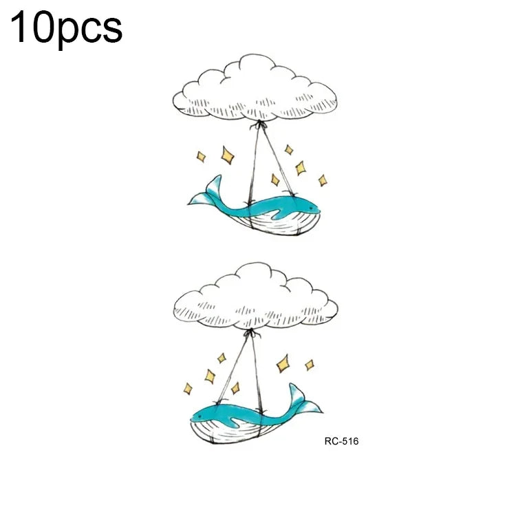 10 ชิ้น สติ๊กเกอร์รอยสักโอนสีแบบน้ำสดชื่นกันน้ำขนาดเล็ก, RC-501, RC-502, RC-503, RC-504, RC-505, RC-506, RC-507, RC-508, RC-509, RC-510, RC-511, RC-512, RC-513, RC-514, RC-515, RC-516