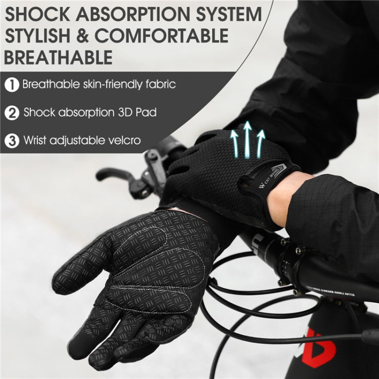 ถุงมือเต็มนิ้ว WEST BIKING YP0211223 สำหรับปั่นจักรยาน ดูดซับแรงกระแทก ถุงมือสัมผัสหน้าจอแบบกันลื่น, M, L, XL