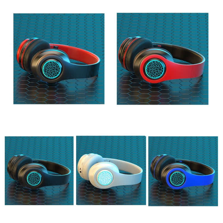 B39 Wireless Bluetooth Headset Subwoofer With Breathing Light Support TF Card, Black Red, Red Black, Pure Black, Pure White, Blue Black