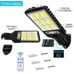 ไฟถนนพลังงานแสงอาทิตย์ 616 LED ตรวจจับร่างกายมนุษย์ ไฟสวน, สเปค: 28 SMD ไม่มีรีโมท, 60 SMD ไม่มีรีโมท, 117 COB ไม่มีรีโมท, 108 COB ไม่มีรีโมท, 72 SMD ไม่มีรีโมท, 60 SMD มีรีโมท