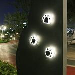 ไฟสนามหญ้าฝังดินพลังงานแสงอาทิตย์ LED ลายรอยเท้าหมี แสงขาว, แสงอบอุ่น