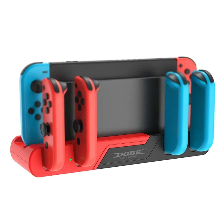 แท่นชาร์จจอยเกม 4 ใน 1 DOBE TNS-0122 สำหรับ Switch OLED, TNS-0122 สีแดงดำ, TNS-0122 สีขาวดำ