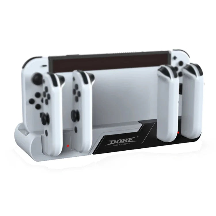 แท่นชาร์จจอยเกม 4 ใน 1 DOBE TNS-0122 สำหรับ Switch OLED, TNS-0122 สีแดงดำ, TNS-0122 สีขาวดำ