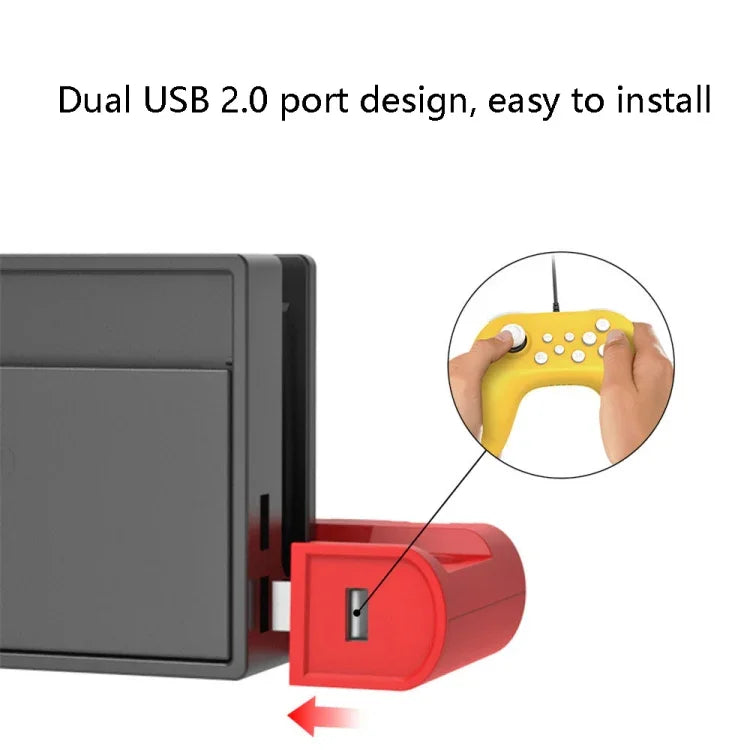 แท่นชาร์จจอยเกม 4 ใน 1 DOBE TNS-0122 สำหรับ Switch OLED, TNS-0122 สีแดงดำ, TNS-0122 สีขาวดำ
