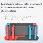 แท่นชาร์จจอยเกม 4 ใน 1 DOBE TNS-0122 สำหรับ Switch OLED, TNS-0122 สีแดงดำ, TNS-0122 สีขาวดำ