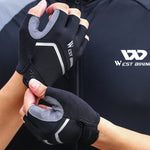ถุงมือครึ่งนิ้ว WEST BIKING YP0211222 สำหรับขี่จักรยาน ดูดซับแรงกระแทก, M, L, XL