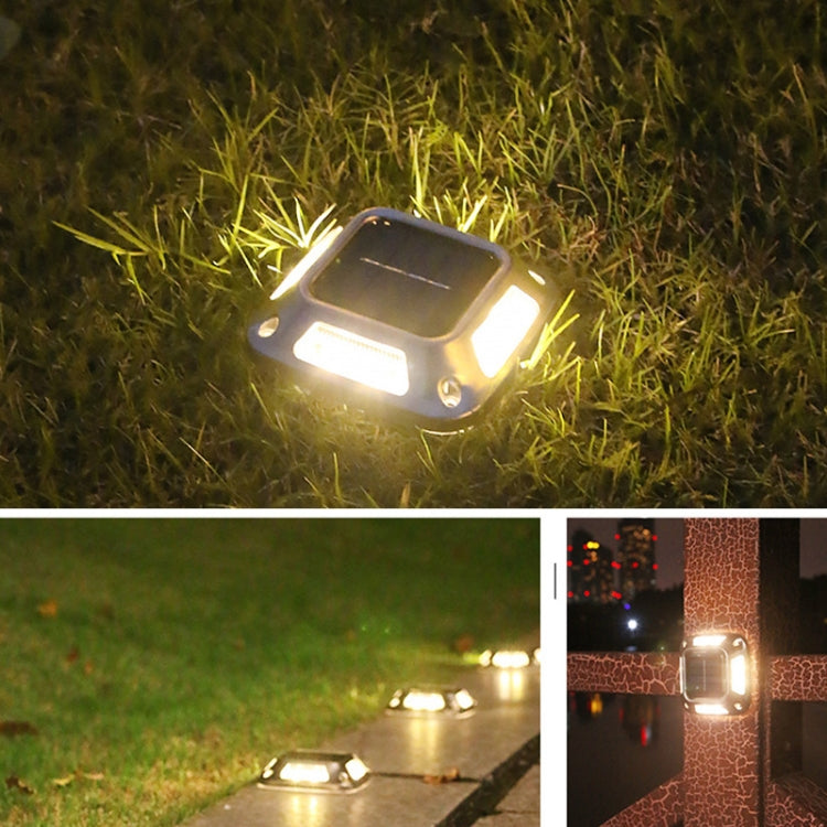 โคมไฟติดผนังพลังงานแสงอาทิตย์ 8 LED สแตนเลสสำหรับกลางแจ้ง ไฟสีขาว ไฟอุ่น ไฟหลากสี