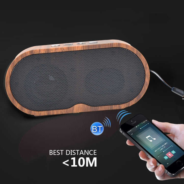 ลำโพงบลูทูธไม้ลายย้อนยุค F3 Mini รองรับการ์ด TF, ลายไม้เข้ม, ลายไม้จาง
