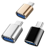 10 ชิ้น USB 3.0 ตัวเมียเป็น USB-C / Type-C ตัวผู้ อะแดปเตอร์ OTG, 10 ชิ้น ไม่มีไฟแสดงสถานะ