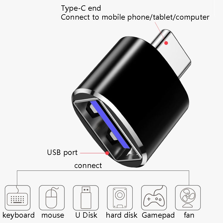 10 ชิ้น USB 3.0 ตัวเมียเป็น USB-C / Type-C ตัวผู้ อะแดปเตอร์ OTG, 10 ชิ้น ไม่มีไฟแสดงสถานะ