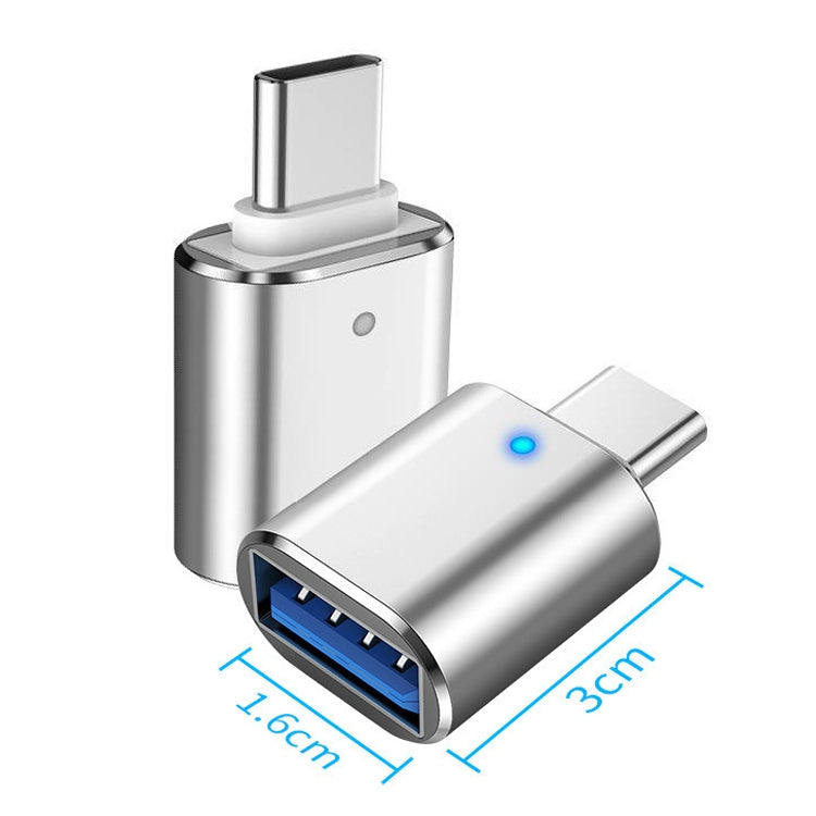 3 ชิ้น USB 3.0 ตัวเมียเป็น USB-C / Type-C ตัวผู้ อะแดปเตอร์ OTG พร้อมไฟแสดงสถานะ, 3 ชิ้น พร้อมไฟแสดงสถานะ