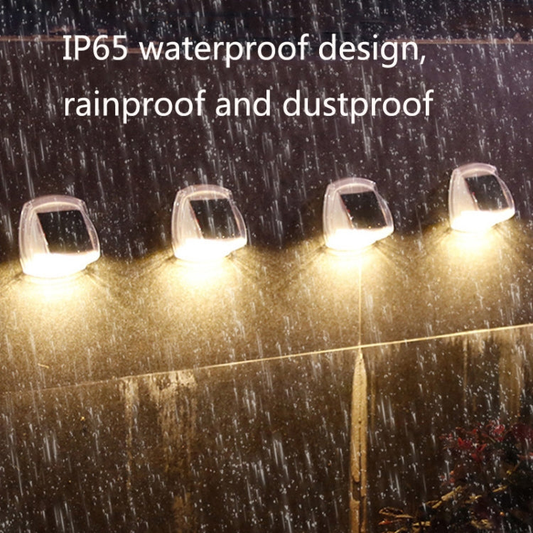 โคมไฟติดผนังกันน้ำสำหรับลานกลางแจ้งพลังงานแสงอาทิตย์ 8 LED ไฟสีขาว ไฟอุ่น