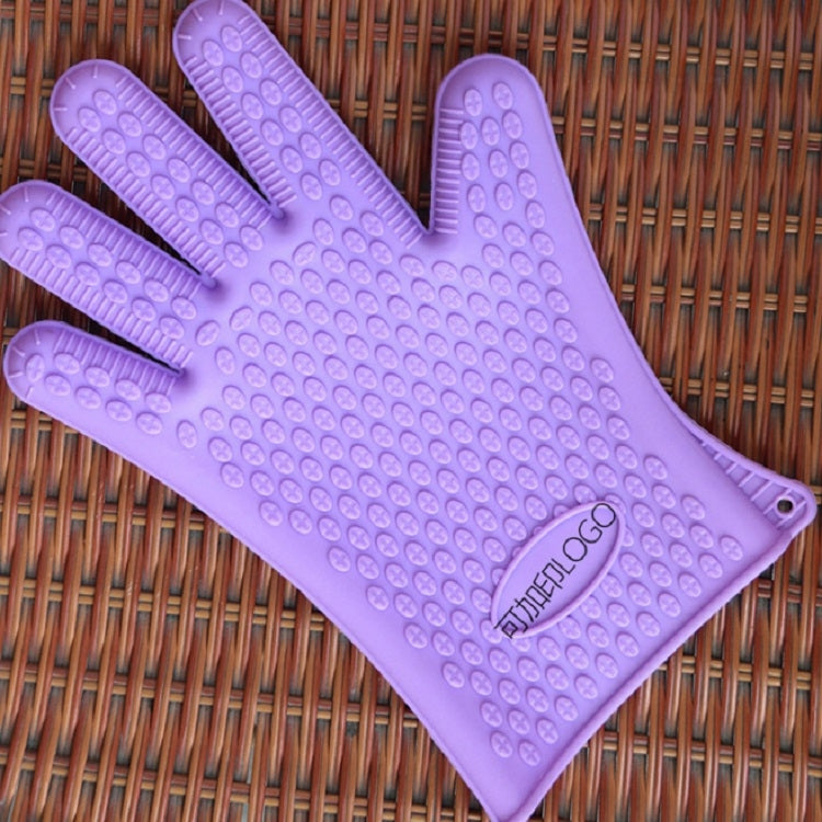 2 PCS Silicone Insulation Baking Oven Microwave Dish Clip Gloves, Blue, Green, Yellow, Pink, Purple, Orange