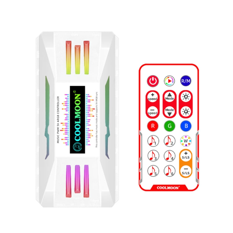 พัดลมระบายความร้อน PWM 5V ARGB COOLMOON CM-MPAC พร้อมรีโมทสำหรับเคสพีซี สไตล์: 4-in-1 (สีขาว), 4-in-1 (สีดำ), คอนโทรลเลอร์ 3-in-1 (สีขาว), คอนโทรลเลอร์ 3-in-1 (สีดำ)