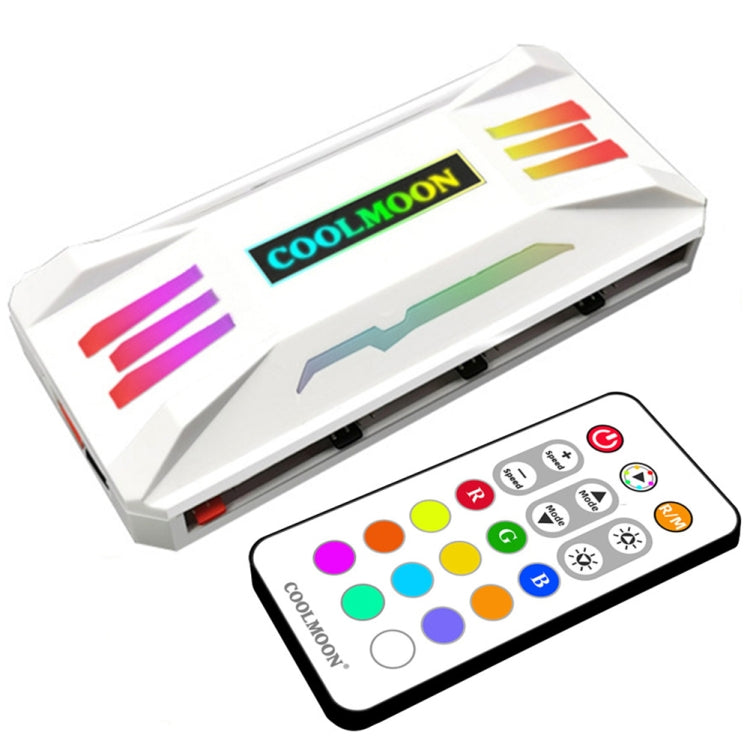 พัดลมระบายความร้อน PWM 5V ARGB COOLMOON CM-MPAC พร้อมรีโมทสำหรับเคสพีซี สไตล์: 4-in-1 (สีขาว), 4-in-1 (สีดำ), คอนโทรลเลอร์ 3-in-1 (สีขาว), คอนโทรลเลอร์ 3-in-1 (สีดำ)