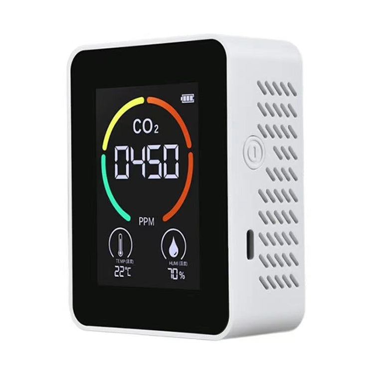 เครื่องวัดอุณหภูมิ ความชื้น และ CO2 ตรวจจับคุณภาพอากาศคาร์บอนไดออกไซด์ 3 in 1 แบบเซมิคอนดักเตอร์