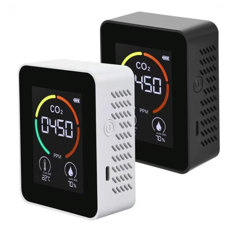 เครื่องวัดอุณหภูมิ ความชื้น และ CO2 ตรวจจับคุณภาพอากาศคาร์บอนไดออกไซด์ 3 in 1 แบบเซมิคอนดักเตอร์