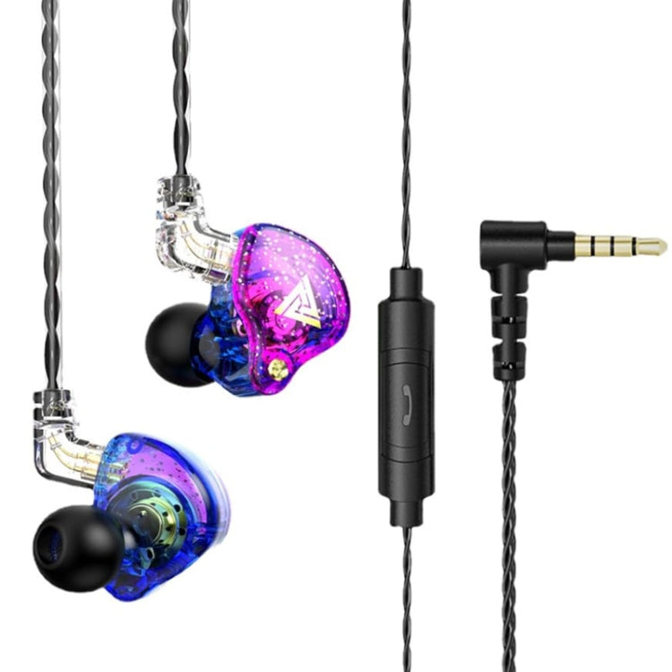 QKZ AK6 PRO หูฟังแบบมีสายใส่ในหู HiFi ซับวูฟเฟอร์ พร้อมไมโครโฟน, สีสันสดใส, สีดำ, สีขาว, สีเขียว