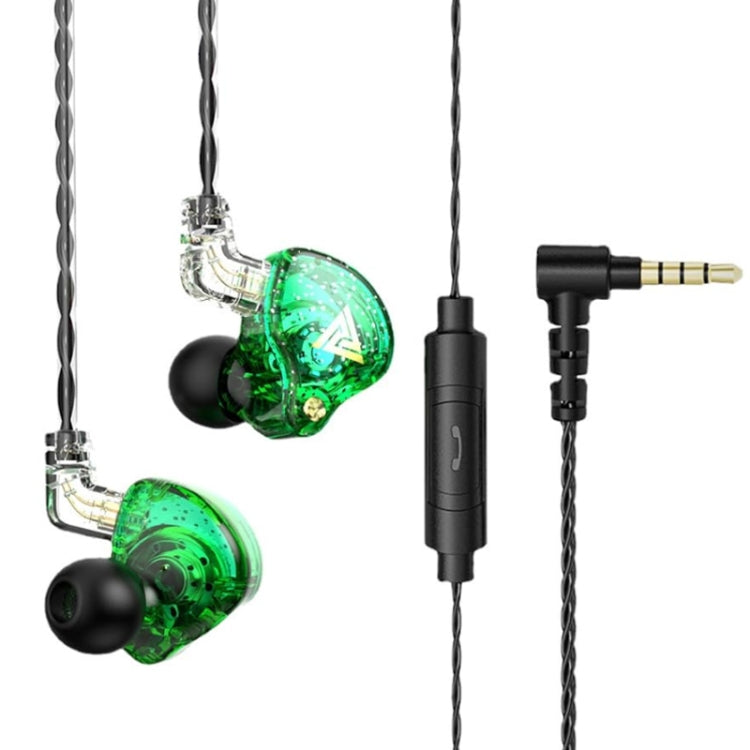 QKZ AK6 PRO หูฟังแบบมีสายใส่ในหู HiFi ซับวูฟเฟอร์ พร้อมไมโครโฟน, สีสันสดใส, สีดำ, สีขาว, สีเขียว