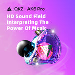 QKZ AK6 PRO หูฟังแบบมีสายใส่ในหู HiFi ซับวูฟเฟอร์ พร้อมไมโครโฟน, สีสันสดใส, สีดำ, สีขาว, สีเขียว