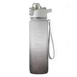 1000ml Large Capacity Gradient ColorsPlastic Sports Water Cup, Cherry Pink, Sky Blue, Silver Gray