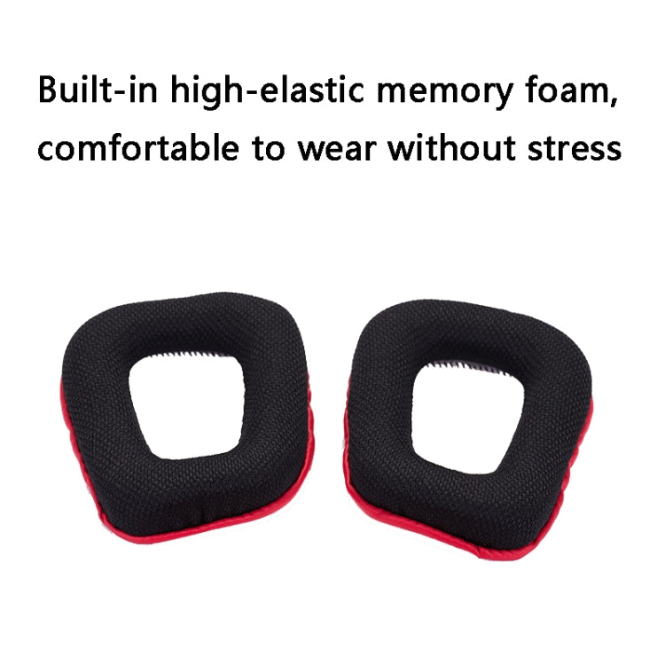 หูฟังครอบฟองน้ำ 2 ชิ้นสำหรับ Logitech G35 / G930 / G430 / F450, สีดำ, สีน้ำเงิน, สีดำ+แดง