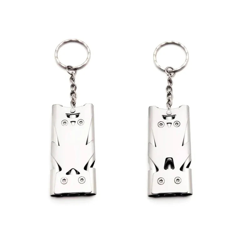 Outdoor High Decibel Stainless Steel Three-Tube Survival Rescue Whistle, Silver, Grey, Black, Colorful, Gold