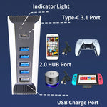 USB HUB 5-in-1 สำหรับเครื่องเล่น PS5, สำหรับ PS5 5-in-1