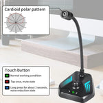 MI520 Desktop Computer Gooseneck Condenser Microphone, USB Version with RGB Breathing Lamp