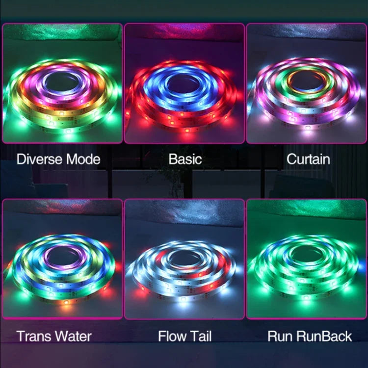 ไฟเส้น LED ซิมโฟนีพร้อมรีโมท 2.4G, ความยาว: 2m 28 ดวง, 3m 42 ดวง, 4m 56 ดวง, 5m 70 ดวง, 7.5m 105 ดวง, 10m 140 ดวง
