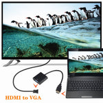 ZHQ007 ตัวแปลง HDMI เป็น VGA ความละเอียด HD 1080P สีขาว ดำ