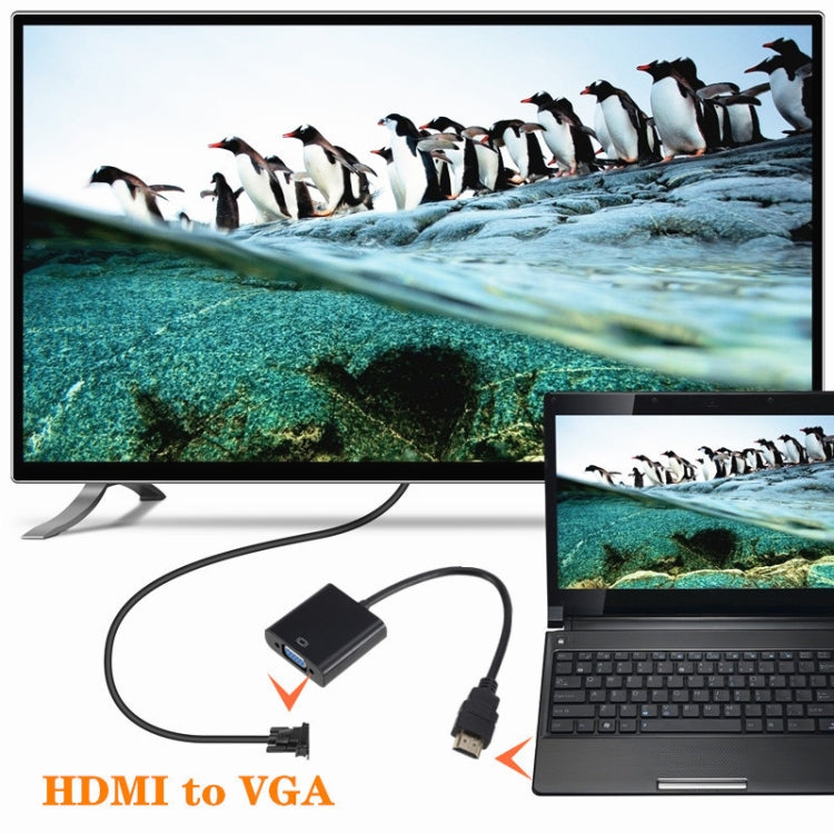 ZHQ007 ตัวแปลง HDMI เป็น VGA ความละเอียด HD 1080P สีขาว ดำ