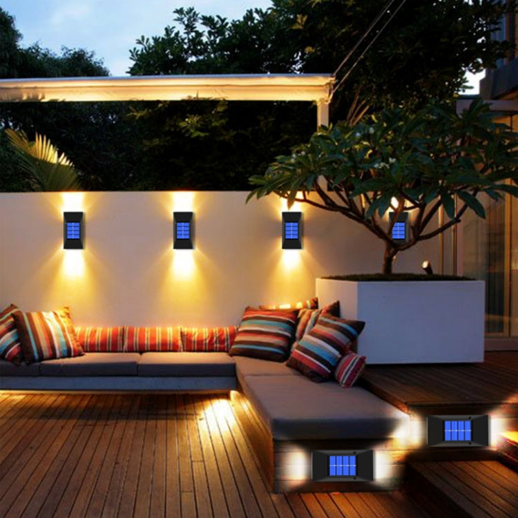 ไฟผนังโซลาร์เซลล์กันน้ำตกแต่งกลางแจ้ง, สเปค:, 6 หลอด LED แสงขาว, 6 หลอด LED แสงอุ่น