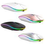 เมาส์ไร้สาย C7002 2400DPI 4 ปุ่ม มีไฟสีสันสดใส 2.4G สีขาว 2.4G ทองกุหลาบ 2.4G ดำ 2.4G เงินเทา โหมดคู่ สีขาว โหมดคู่ สีดำ โหมดคู่ สีเงิน โหมดคู่ สีทอง