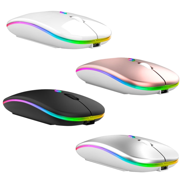 เมาส์ไร้สาย C7002 2400DPI 4 ปุ่ม มีไฟสีสันสดใส 2.4G สีขาว 2.4G ทองกุหลาบ 2.4G ดำ 2.4G เงินเทา โหมดคู่ สีขาว โหมดคู่ สีดำ โหมดคู่ สีเงิน โหมดคู่ สีทอง