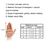 ถุงมือหนังตัดทนลายดอกไม้ 1 คู่ ขนาด: S, M, L, XL
