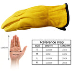 ถุงมือทำสวนหนังวัวกันสึกหรอ JJ-1011 1 คู่ ขนาด M, L, XL