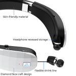 หูฟัง Bluetooth แบบพับได้คล้องคอ ปรับความยาวได้, สีดำ, สีขาว