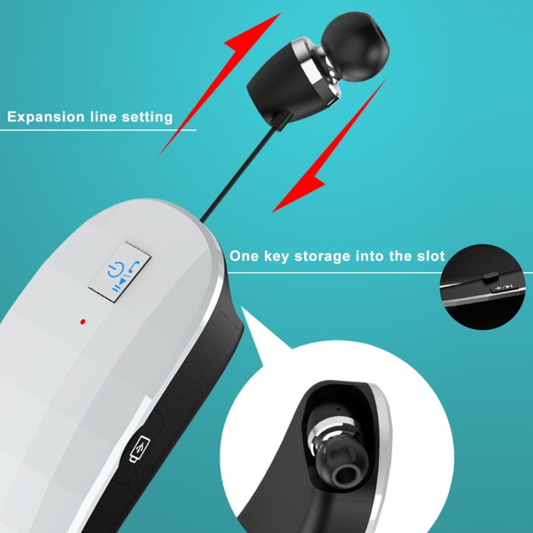 หูฟัง Bluetooth แบบพับได้คล้องคอ ปรับความยาวได้, สีดำ, สีขาว